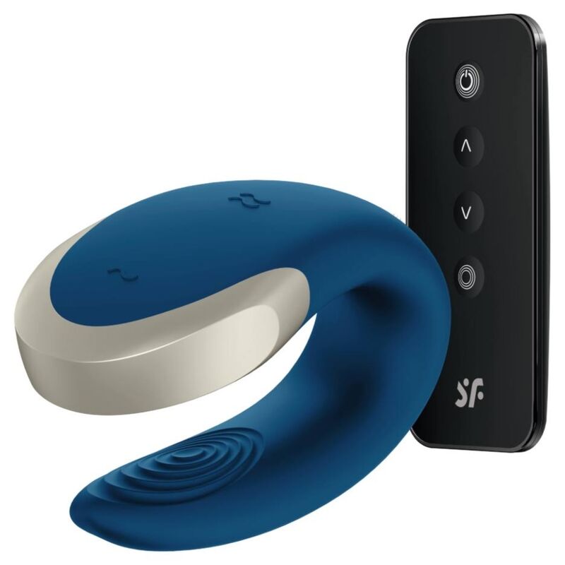 SATISFYER - DOUBLE LOVE LUXURY PARTNER VIBRADOR AZUL