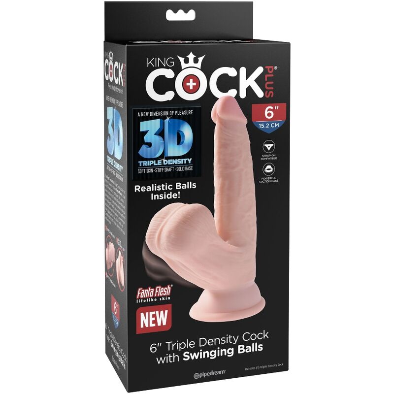 KING COCK - PLUS 3D DILDO SWING BALLS 12.7 CM