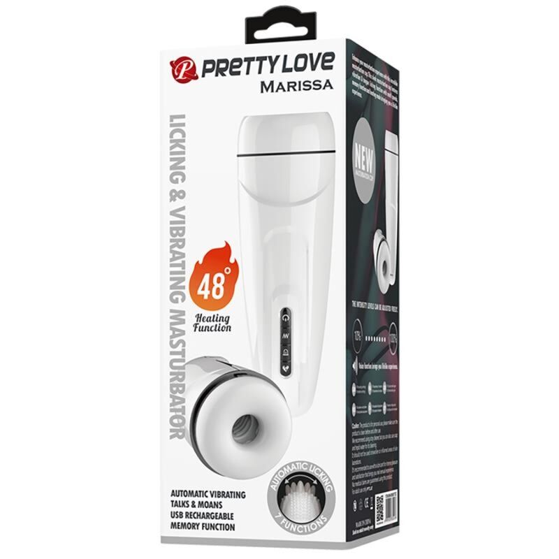 PRETTY LOVE - MASTURBADOR MASCULINO VIBRADOR MARISSA. CALOR. VOZ Y JUGO