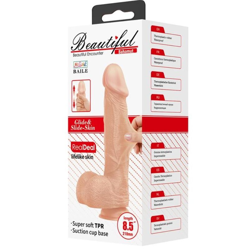 DANCE - BEAUTIFUL MEETING BAHAMUT FLEXIBLE REALISTIC DILDO 21.8 CM NATURAL