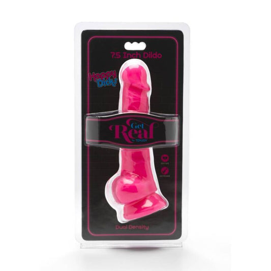 GET REAL - HAPPY DICK 19 CM WITH PINK BALLS
