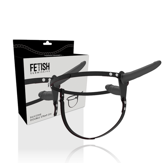 FETISH SUBMISSIVE HARNESS - DUPLA PENETRAO PRETO