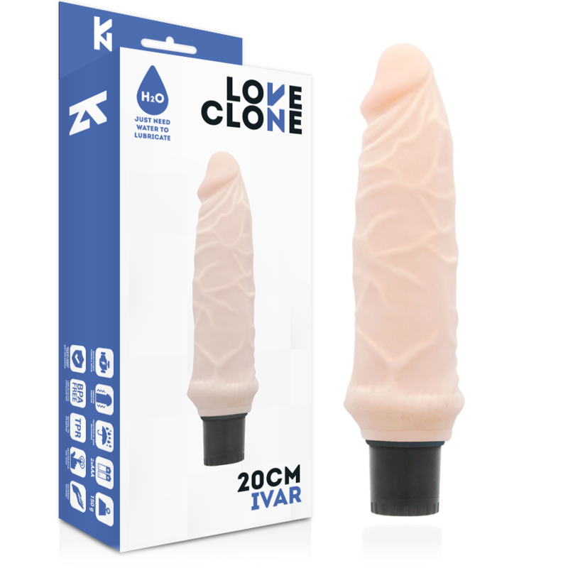 LOVECLONE - VIBRADOR AUTOLUBRICANTE IVAR 20 CM -O- 3.7 CM