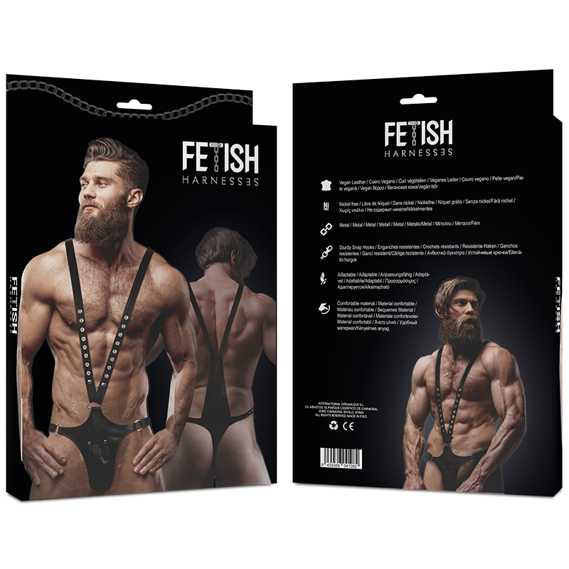 FETISH SUBMISSIVE ATTITUDE - V-SHAPED ECO-LEATHER HARNESS FOR MEN