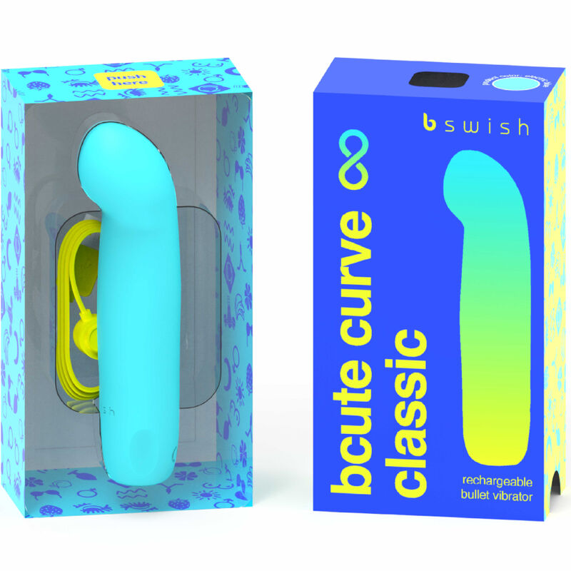 B SWISH - BCUTE CURVE INFINITE CLASSIC RECHARGEABLE BLUE SILICONE VIBRATOR