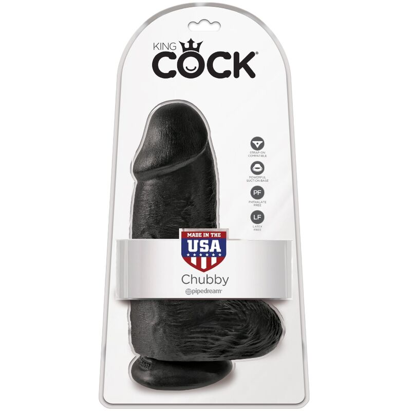 KING COCK - REALISTIC FAT PENIS 23 CM BLACK