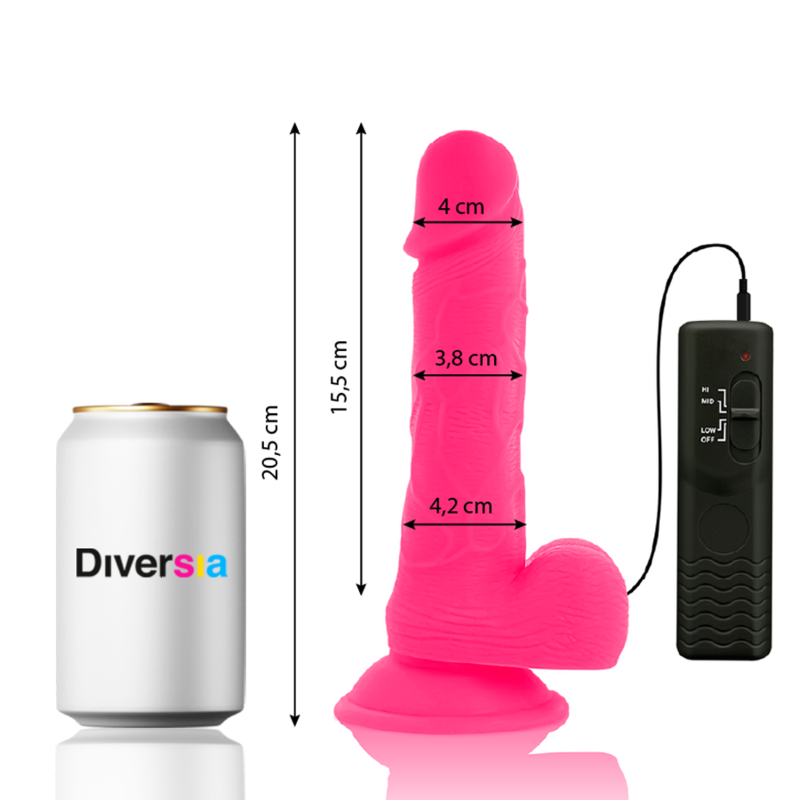 DIVERSIA - DIVERSIA VIBRADOR FLEXIBLE ROSA 20,5 CM -O- 4,2 CM