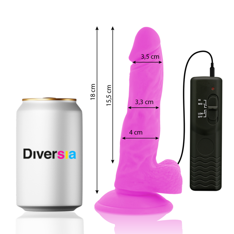 DIVERSIA - VIBRADOR FLEXIBLE MORADO 18 CM -O- 4 CM