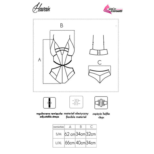 LIVCO CORSETTI FASHION - HAWAIN LC 90665 BODY NEGRO