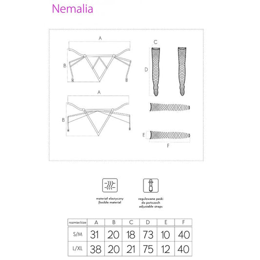 LIVCO CORSETTI FASHION - NEMALIA SET LIGUERO + MEDIAS + GUANTES NEGRO