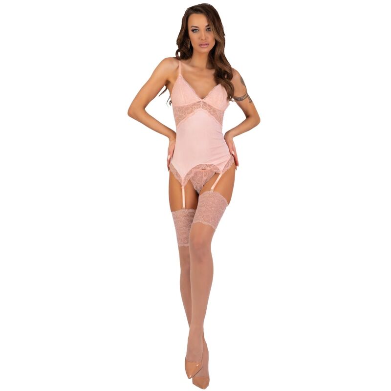 LIVCO CORSETTI FASHION - PERSINNE MELOCOTÓN CONJUNTO CORSÉ + PANTY + MEDIAS