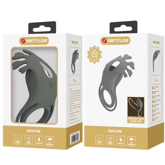 PRETTY LOVE - RUBEN ANEL VIBRADOR DUPLO COM ESTIMULADOR CINZA