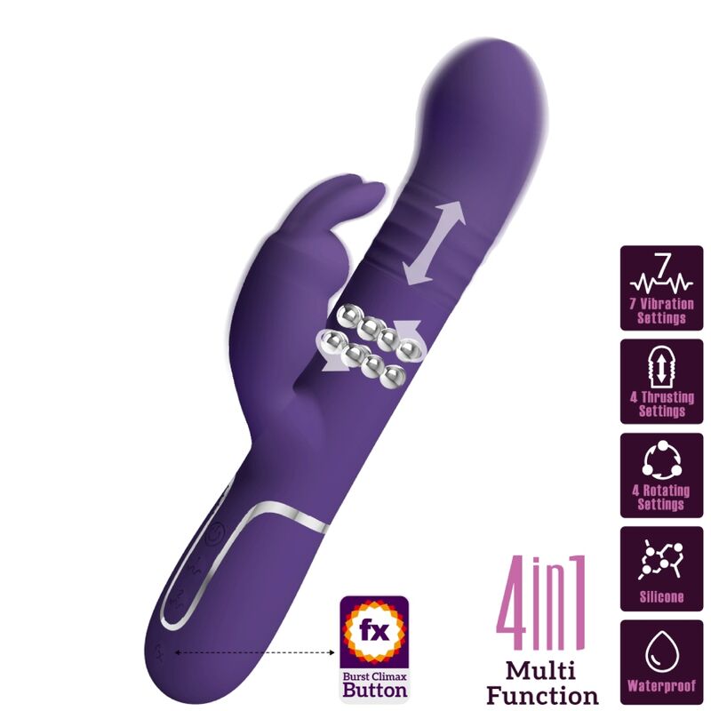 PRETTY LOVE - 4 IN 1 PURPLE RABBIT VIBRATOR COALE