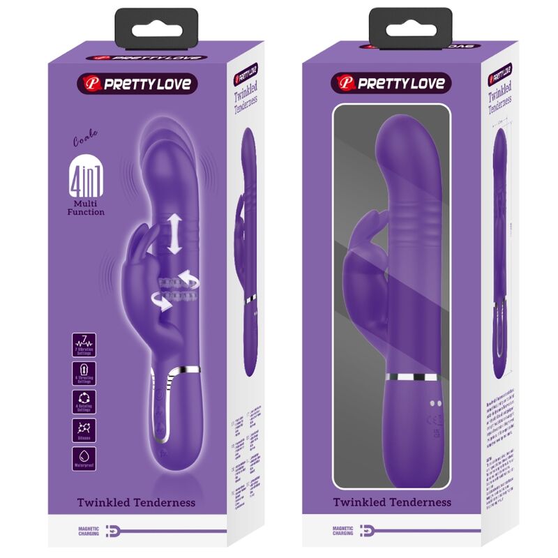 PRETTY LOVE - 4 IN 1 PURPLE RABBIT VIBRATOR COALE