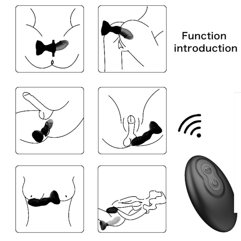 ARMONY - EXTREME A BLOOM ROSE VIBRADOR Y TAPÓN ANAL NEGRO CONTROL REMOTO
