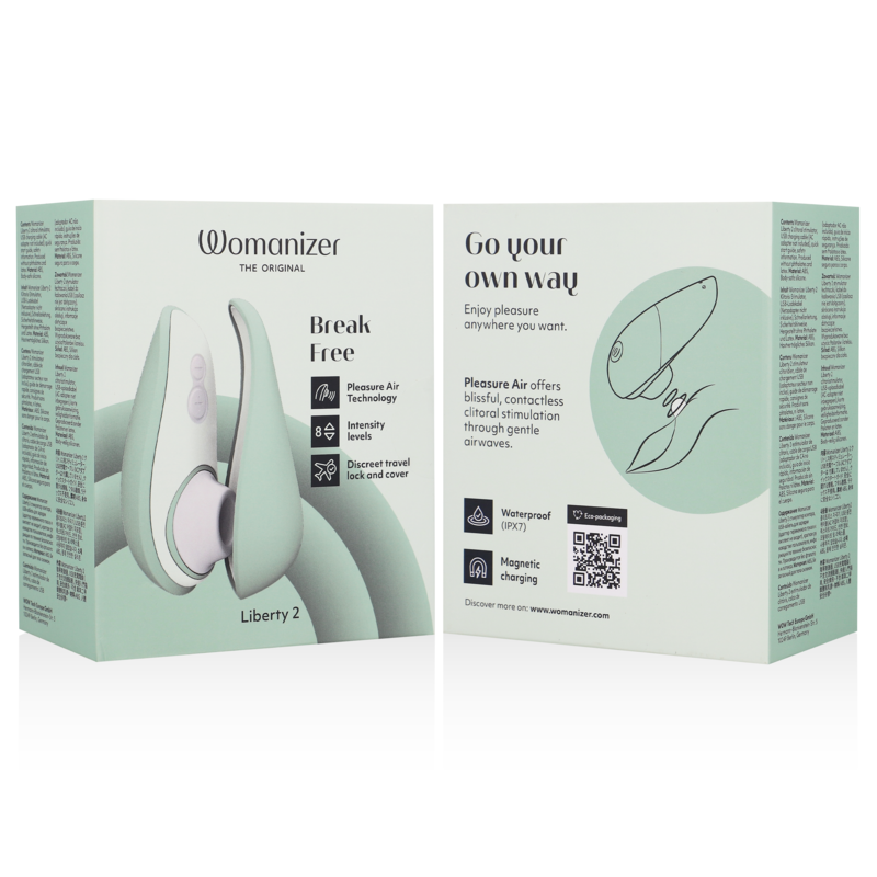 WOMANIZER - LIBERTY 2 CLITORAL STIMULATOR & SUCTIONER LIGHT GREEN