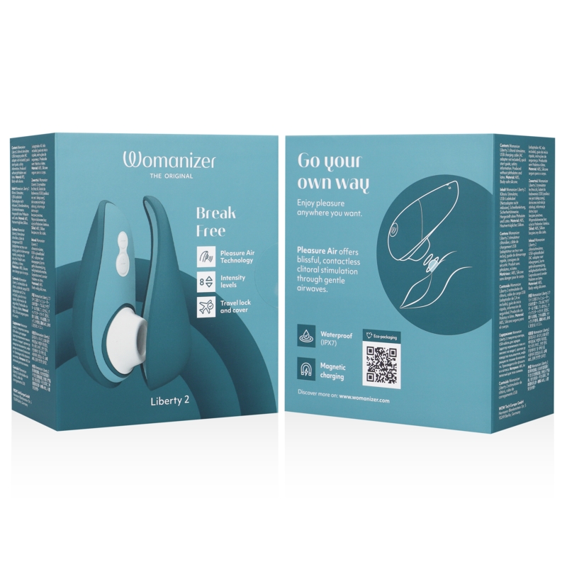 WOMANIZER - LIBERTY 2 CLITORAL STIMULATOR & SUCTIONER LIGHT GREEN