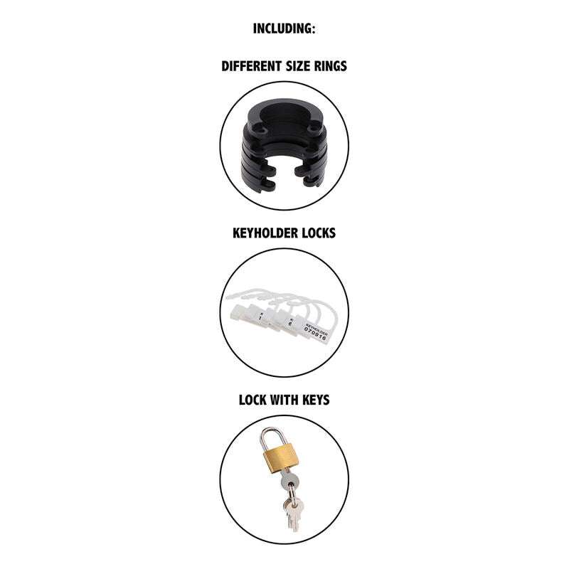 HIDDEN DESIRE - EXTREME CHASTITY SILICONE CAGE SIZE S BLACK