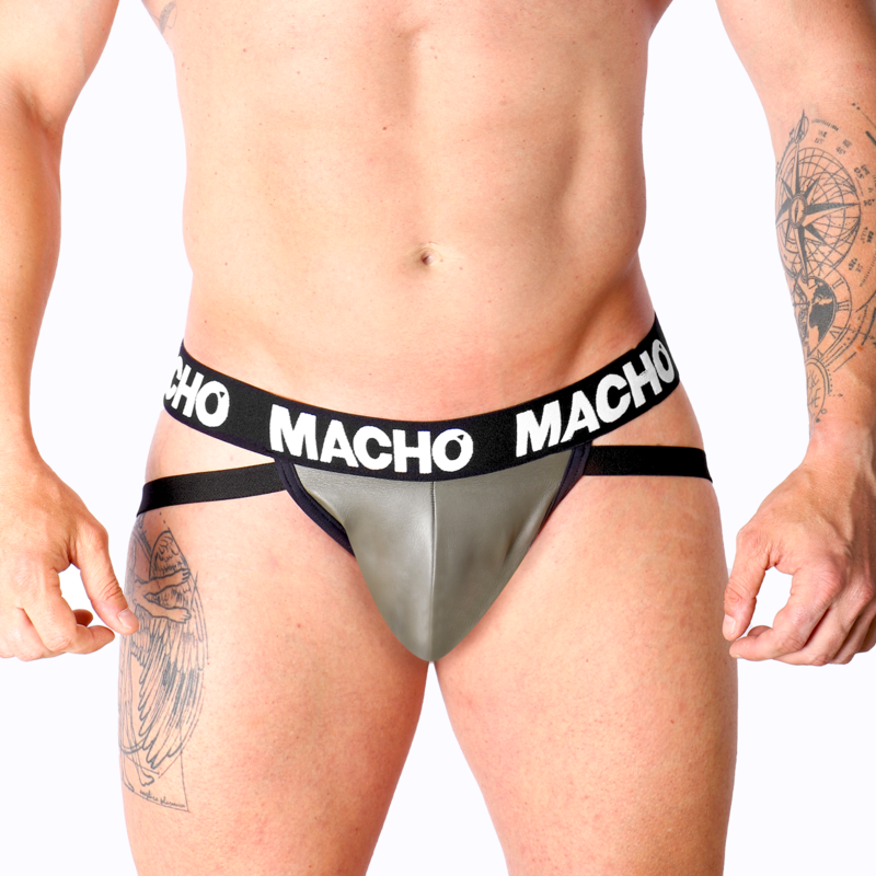 HOMBRE - MX27GR JOCK CUERO GRIS BEIGE XL