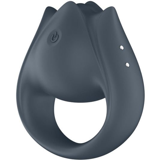 SATISFYER - PERFECT PAIR 2 MULTIVIBRANTES 2 EM 1 ANEL PARA PÊNIS E ESTIMULADOR DE DEDO CINZA