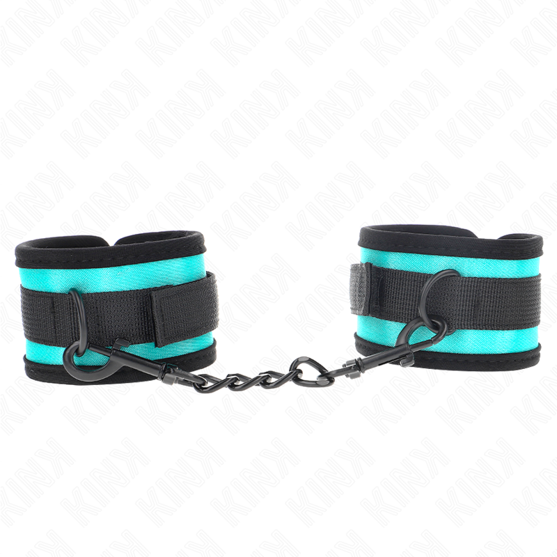 KINK - GARANTÍA DE MUÑECA DE NYLON CON GANCHO Y BUCLE, NEGRO-AZUL, AJUSTABLE 18-32 CM X 5 CM