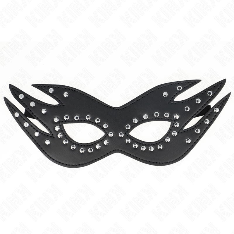 KINK - MÁSCARA DE CUERO CON REMACHES MODELO 3 26 x 9,5 CM