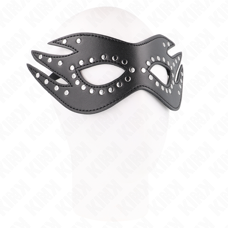 KINK - MÁSCARA DE CUERO CON REMACHES MODELO 3 26 x 9,5 CM