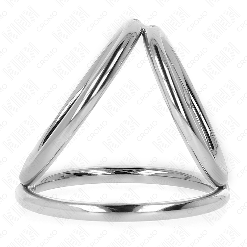 KINK - ANILLO TRIPLE PARA EL PENE DE METAL CROMADO DE 3,2 CM A 4,5 CM