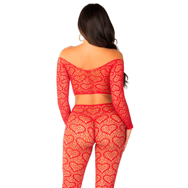 LEG AVENUE - TOP CORTO + CALCETINES ROJOS TALLA ÚNICA