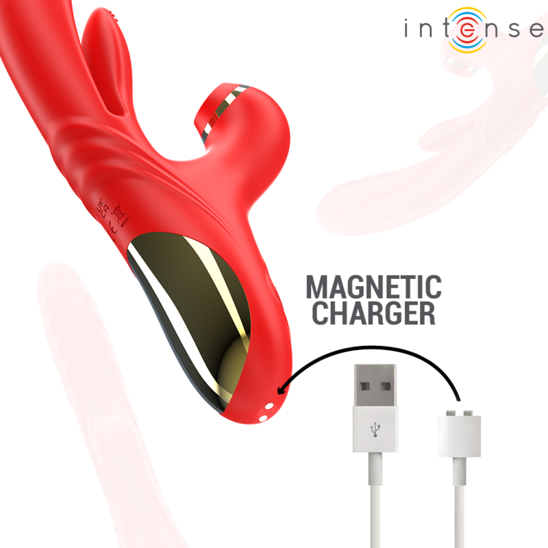 INTENSE - KAROL MULTIFUNCTION VIBRATOR IMPULSE & STIMULATION & SUCTION RED