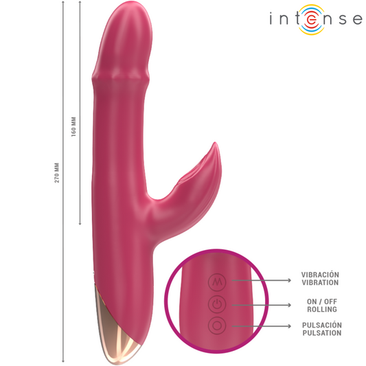 INTENSE - CHLOE MULTIFUNCIONAL VIBRADOR 3 EM 1 VERMELHO