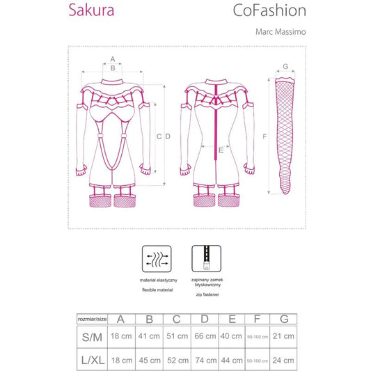 LIVCO CORSETTI FASHION - SAKURA CF 90357 MACACÃO + LUVAS COMPRIDAS + CINTO-LIGA PRETO L/XL