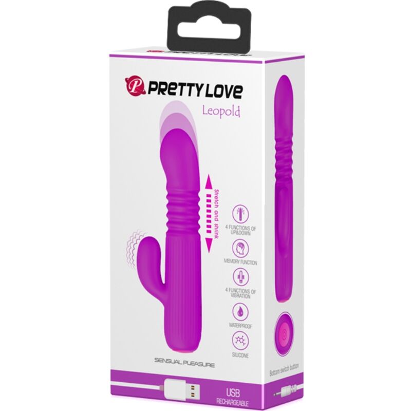 PRETTY LOVE - VIBRADOR LEOPOLD 4 VIBRAÇÕES 4 MODOS DE IMPULSO ROXO