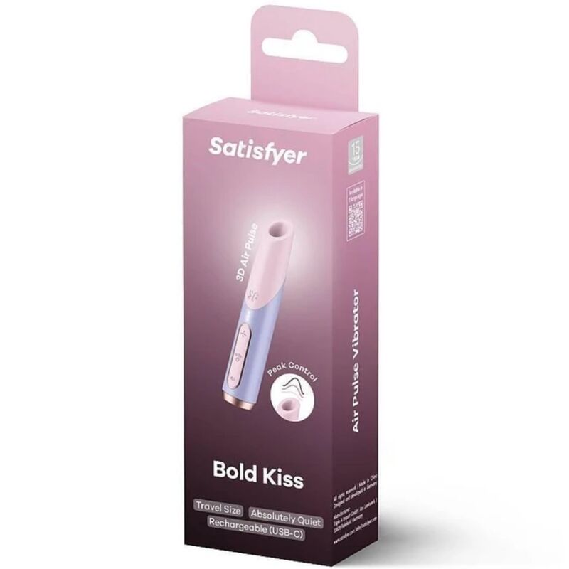 SATISFYER - BOLD KISS WAVE CLITORAL STIMULATOR PINK/VIOLET