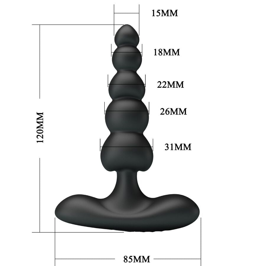 PRETTY LOVE - VIBRADOR ANAL SIDNEY 10 VIBRAÇÕES PRETO