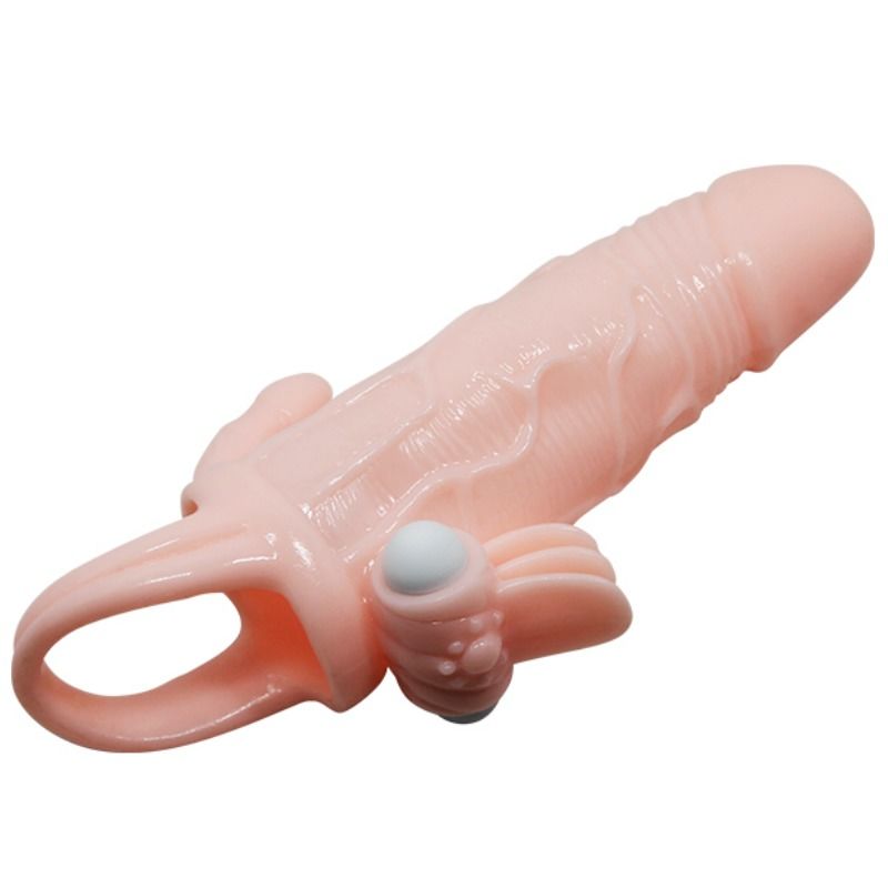 BAILE - BRAVE MAN FUNDA PARA PENE CON ESTIMULACIÓN ANAL Y CLÍTORIS CARNE 16,5 CM