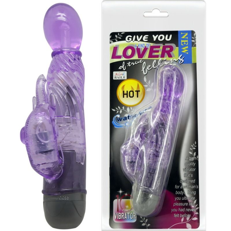 BAILA - TE REGALA UN VIBRADOR TIPO AMANTE CON CONEJO LILA 10 MODOS