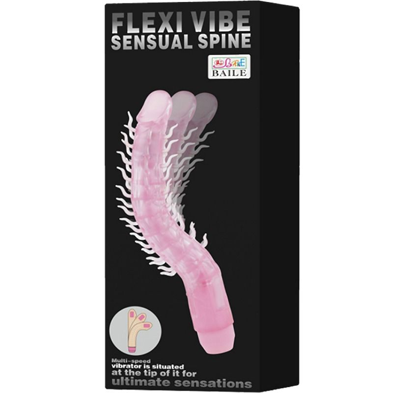 BAILE - DILDO VIBRADOR PLEGABLE FLEXI VIBE SENSUAL SPINE MORADO 23.5 CM