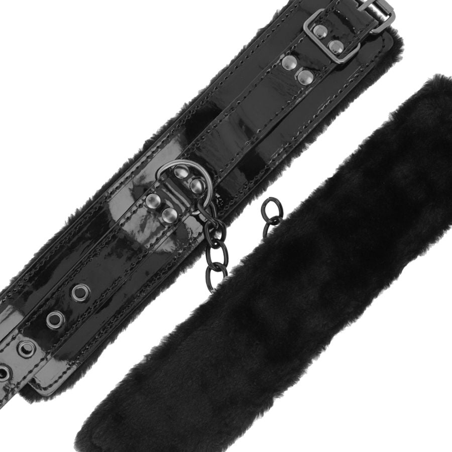 DARKNESS - PUÑOS DE TOBILLO AJUSTABLES DE CUERO NEGRO CON CANDADO