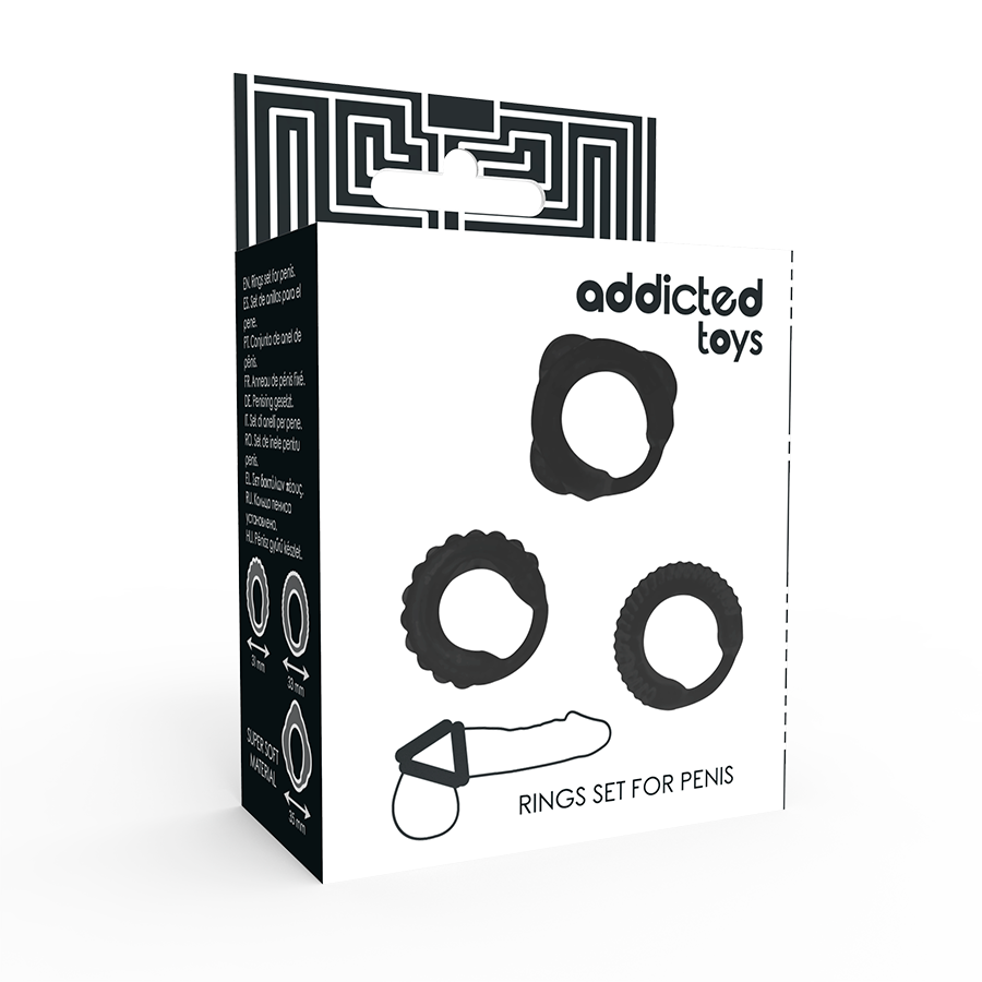 JUGUETES ADICTO - JUEGO DE ANILLOS C - NEGRO