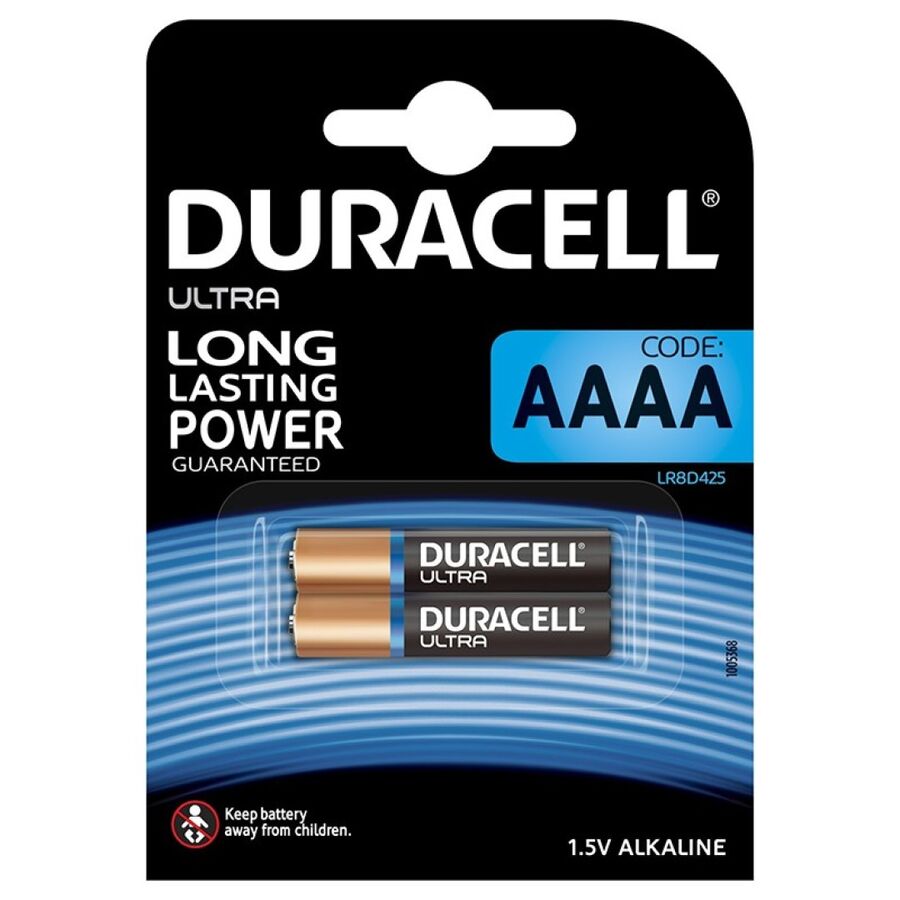 DURACELL - PILAS ALCALINAS ULTRA POTENTES AAAA MX2500 1.5V 2 UNIDADES