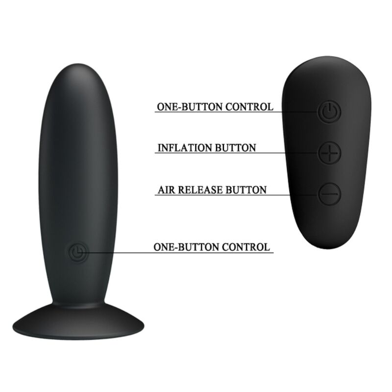 MR PLAY - PLUG ANAL NEGRO CON CONTROL REMOTO Y VIBRACIÓN
