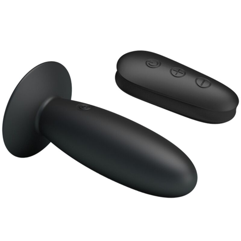MR PLAY - PLUG ANAL NEGRO CON CONTROL REMOTO Y VIBRACIÓN