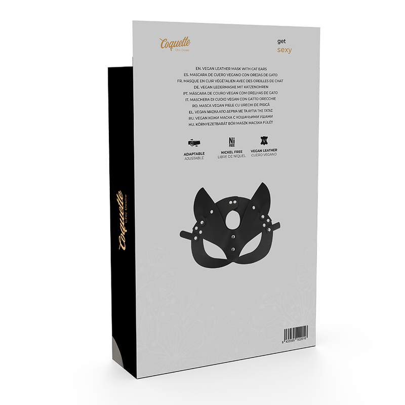 COQUETTE CHIC DESIRE - MASCARILLA DE CUERO VEGANO CON OREJAS DE GATO