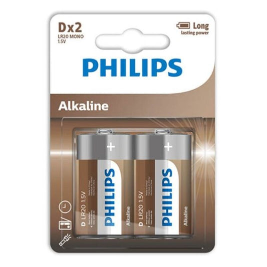 PHILIPS - PILA ALCALINA D LR20 BLISTER*2