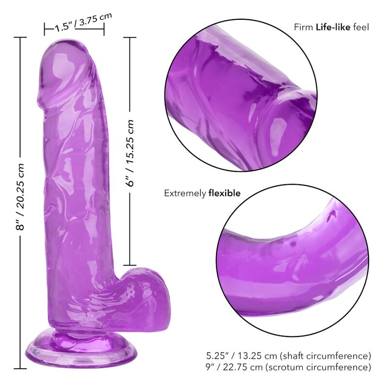 CALEXOTICS - PURPLE QUEEN SIZE DILDO 15.3 CM