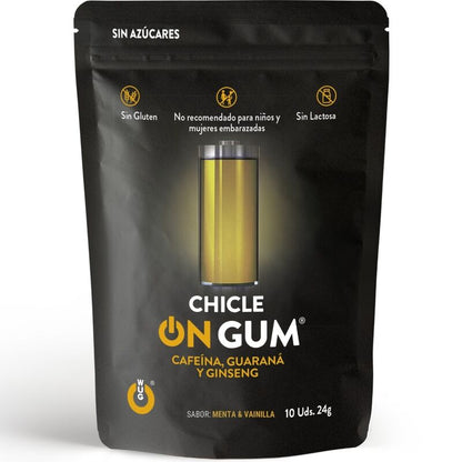 WUG GUM - GOMA CON CAFEÍNA, GINSENG Y GUARANÁ 10 UNIDADES