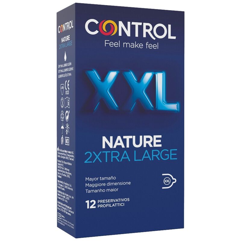 CONTROL - NATURE 2XTRA LARGE XXL CONDONES - 12 UNIDADES