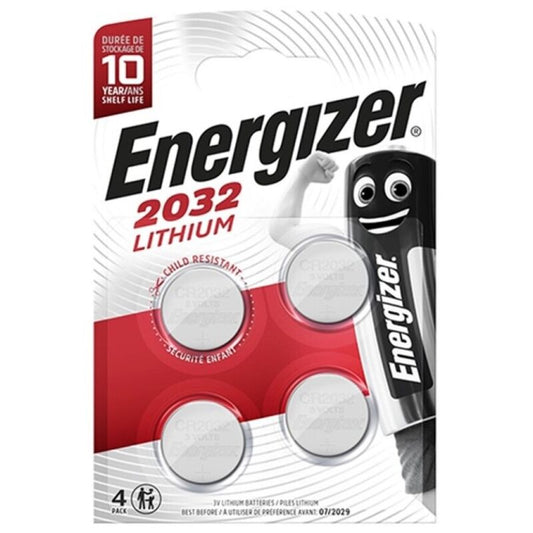 ENERGIZER - BATERÍA DE LITIO CR2032 3V 4 UNIDADES