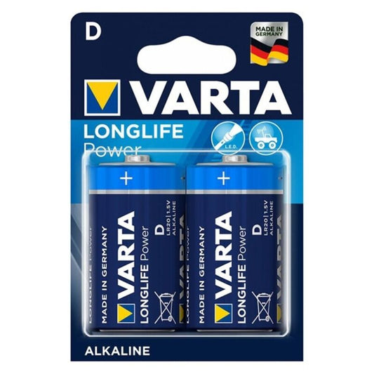 VARTA - PILA ALCALINA DE LARGA DURACIÓN D LR20 2 UNIDADES